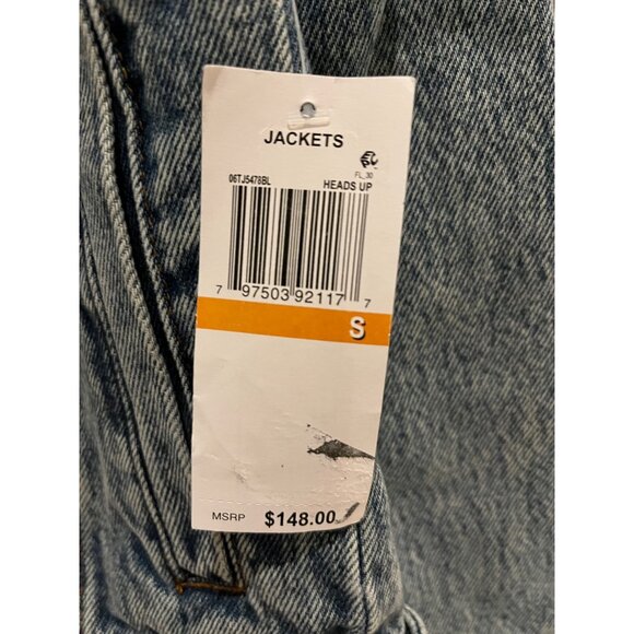 Blanknyc Womens Distressed Denim Jacket Button Front Cropped Style S - Picture 4 of 8